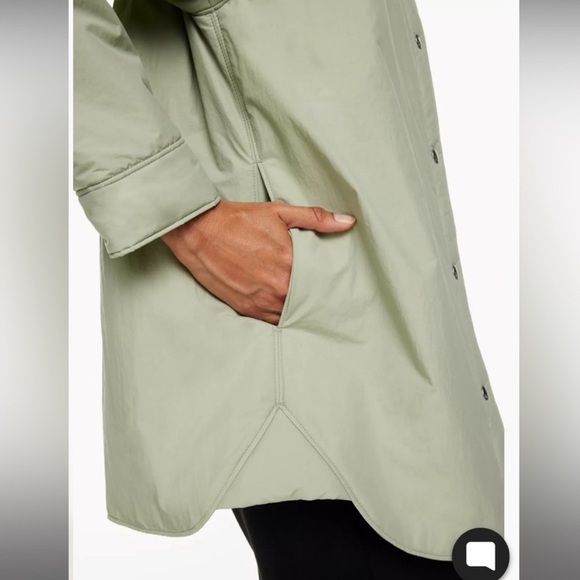 Babaton (via Aritzia) Merit Shirt Jacket Shacket Green Vegan Water Repellent L - Picture 3 of 14